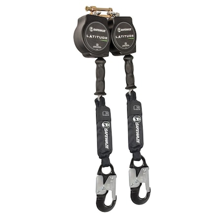 Safewaze Latitude HD 10' Dual Cable SRL: SW-9012 BWB, Alu Snap Hooks SW8008-10-ALU-DL